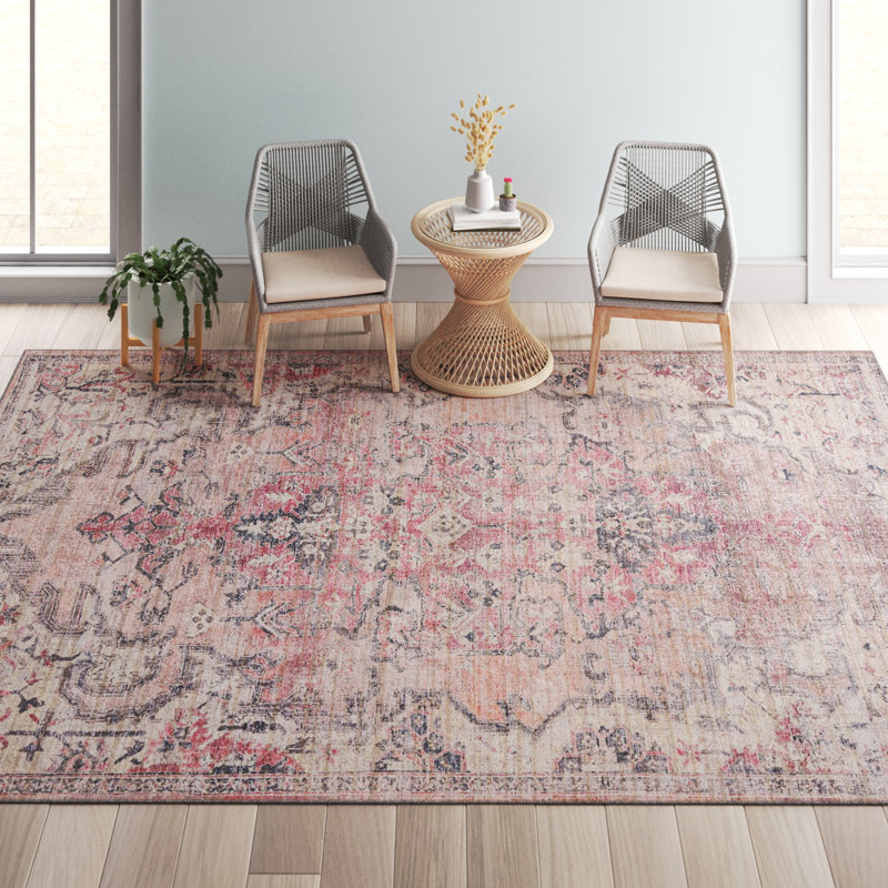 Mistana™ Engelman Oriental Beige/Pink Area Rug & Reviews Wayfair